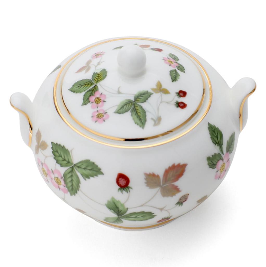 Imported Wedgwood Wild Strawberry Tea Sugar Box S Wedding Gift Present 50105506975 [Authentic Product] -