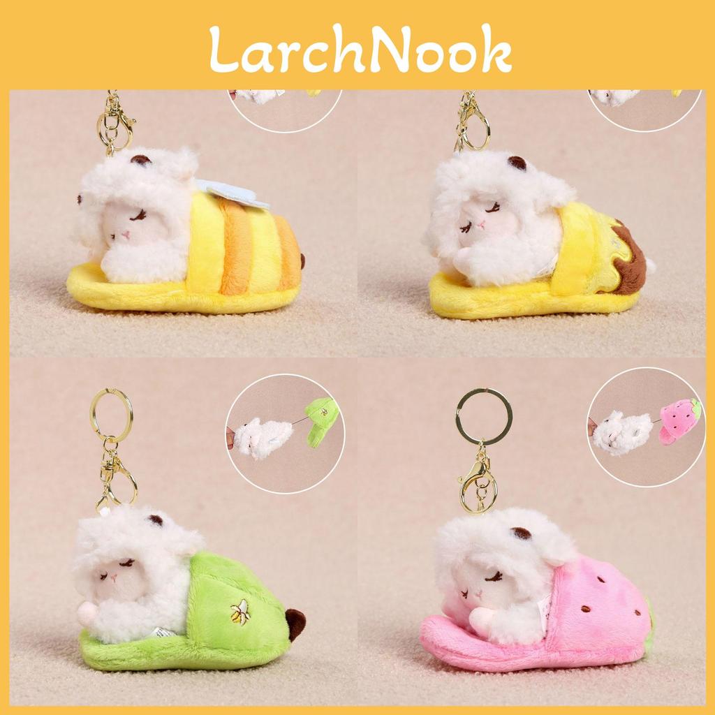 Cute Animal Plush Doll With Short Pile Fabric And Keyring For Bag Decor