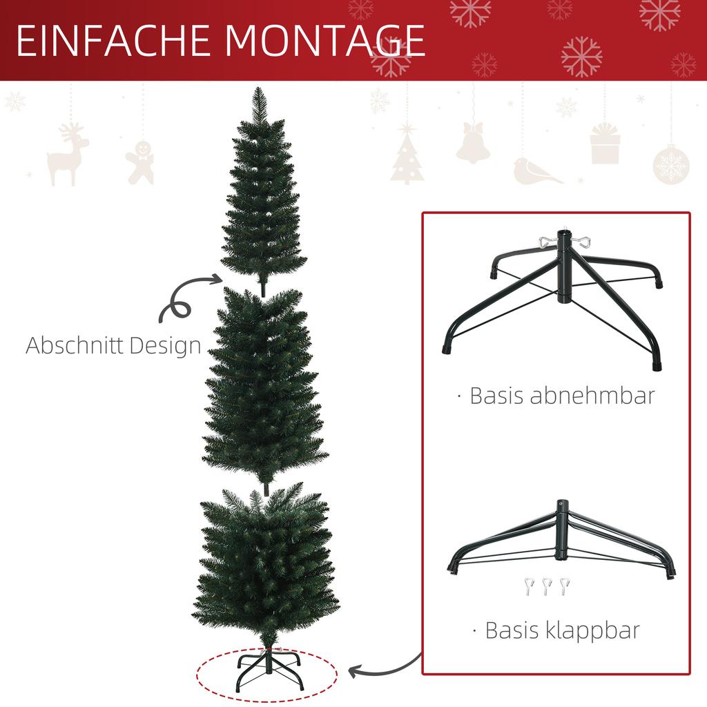 Christmas Tree 180 Cm, Highly Realistic, 380 Branches, Fire-Retardant, Stable Base, Green