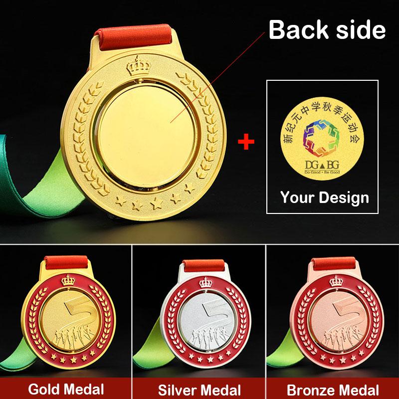 Running Runner Gold Medals Trophy Award With Neck Ribbons Express Medal Various Souvenir School Sports Prize Gift Custom Made