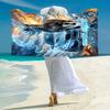 1PC Custom Name "Fantasy Horse Car Artwork" Beach Towel Highly Absorbent And Sand-Resistant Towel for Swimming, Pool, Yoga, And Travel Lightweight