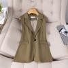 New Retro Stacked Suit Vest Jacket for Women French British Style V-neck Short Waistcoat Vest Outer Wear