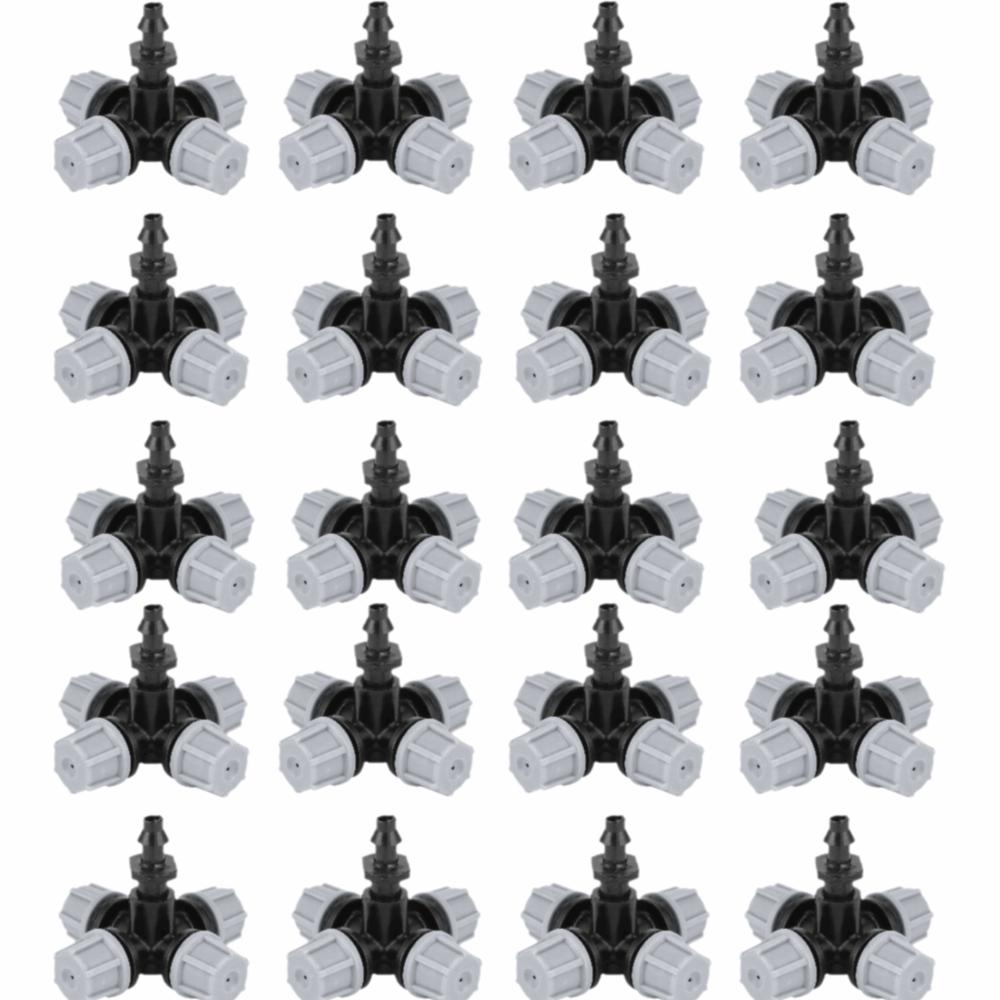 20Pcs ABS Misting Sprinkler Integrated Drip Irrigation Connector Garden Tubing Connector  4/7mm Hose