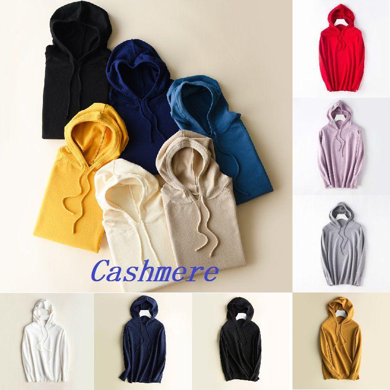 Locker gestrickter Damen-Hoodie aus weichem Kaschmir für kuscheligen Komfort