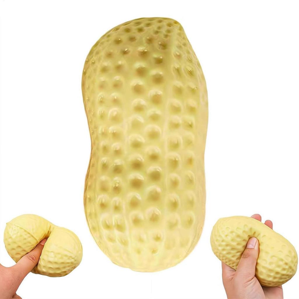 Cute Pea Nut Stress Relief Ball Fun Party Favors Soft Sensory Squeeze Toys for Adults Kids Teen Student Office Home Travel