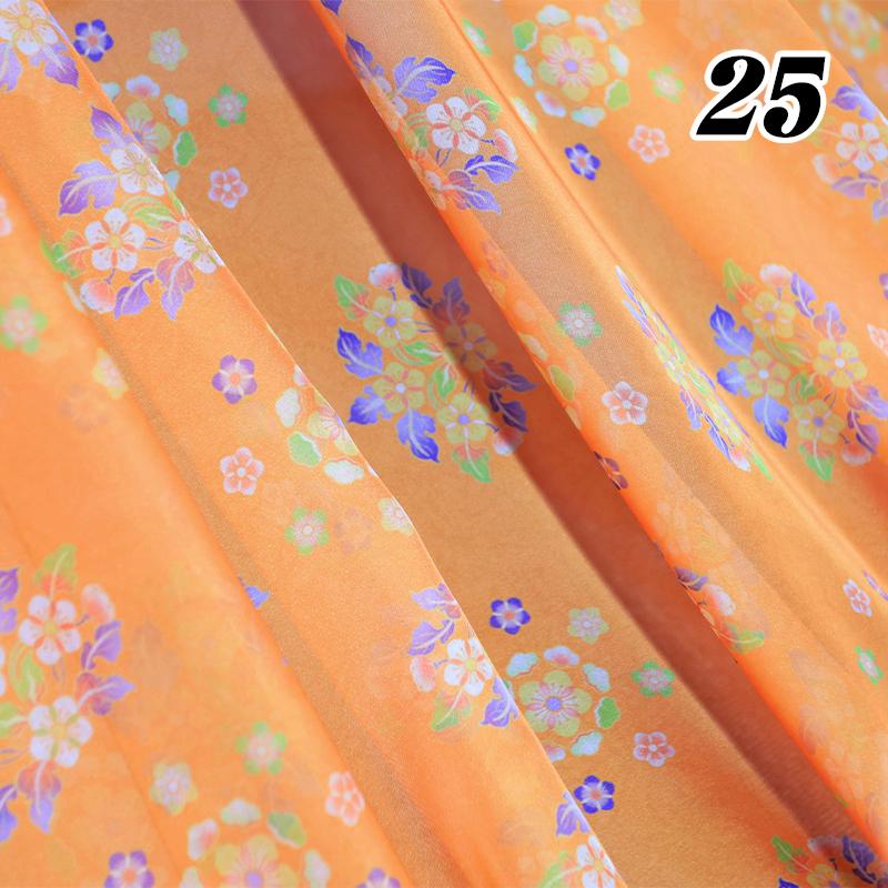 100*150cm Tecido Chiffon Floral Estilo Chinês Grupo de Chá Estampa Floral Tecido DIY Vestido Hanfu Fantasia de Dança de Casamento Decoração