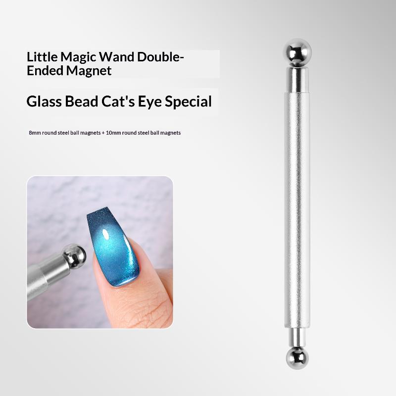 Double Headed Strong Magnetic Stick Cat Eye Magnet With 2 Steel Balls Nail Art Cylindrical For Uv Gel Polish Manicure Pen Tools