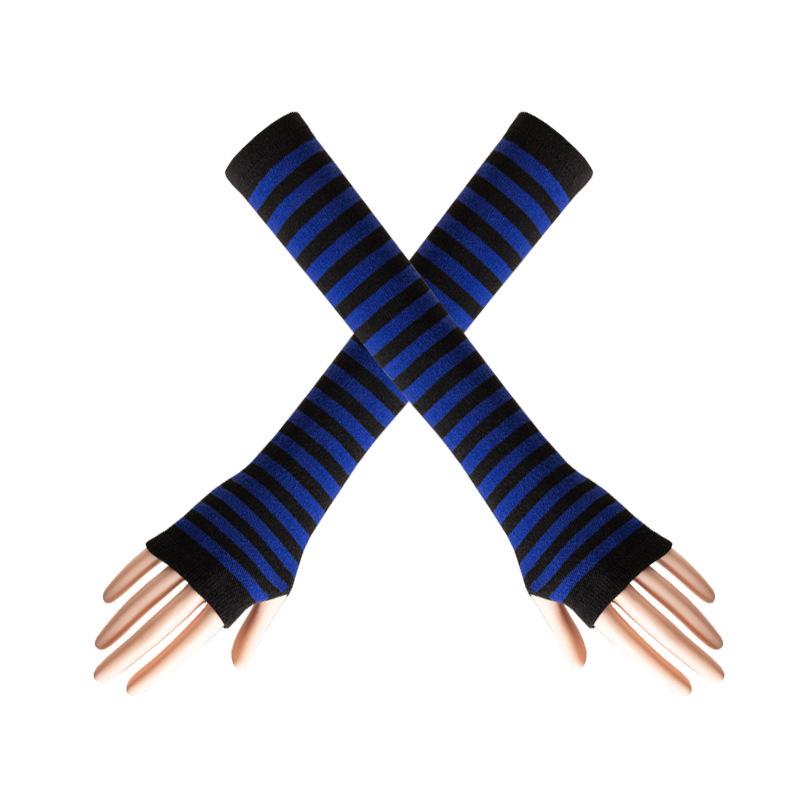 Koreaanse Stijl Zwart-Wit Gestreept Unisex Vingerloze Lange Mouwen Kerst Cosplay Cover