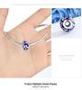 Everly Blue Plum Blossom S925 Sterling Silver DIY Glass Beaded Bracelet SCZ047