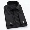 Gemelli da Uomo di Qualità Camicia Bottoni Nascosti Camicia da Uomo Manica Lunga Casual Slim Fit Gemelli Camicie Eleganti (Gemelli inclusi)
