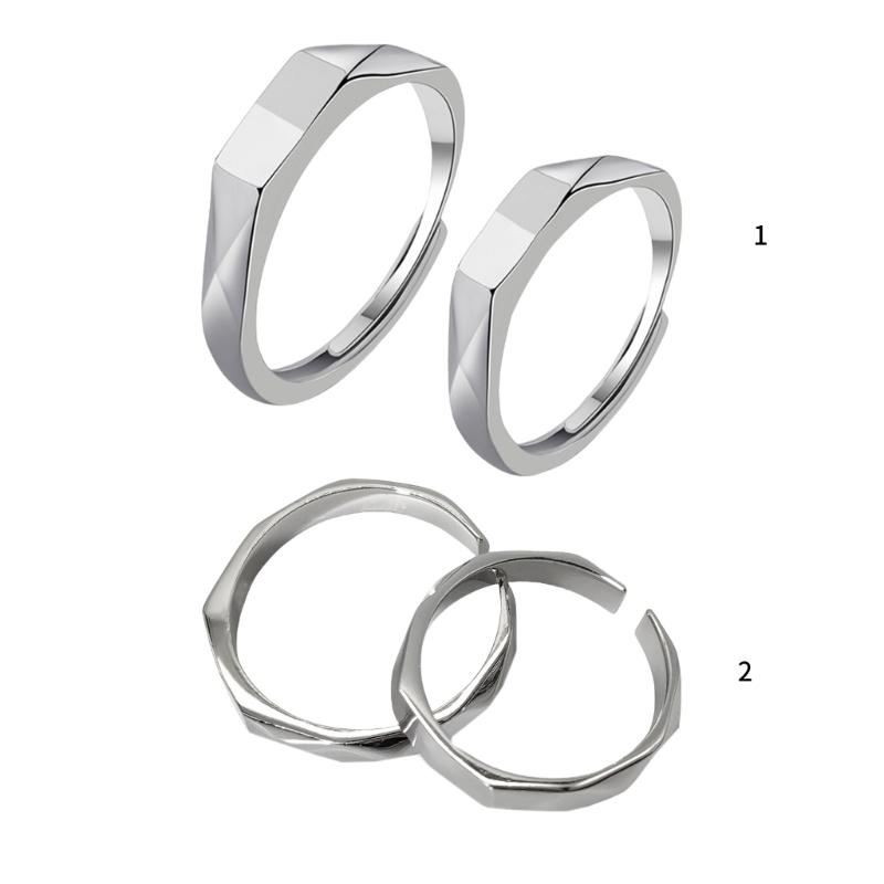 Adjustable Sterling Silver Couple Rings Light Shaped Secret Projection Rings Fashionable Finger Rings for Men and Women