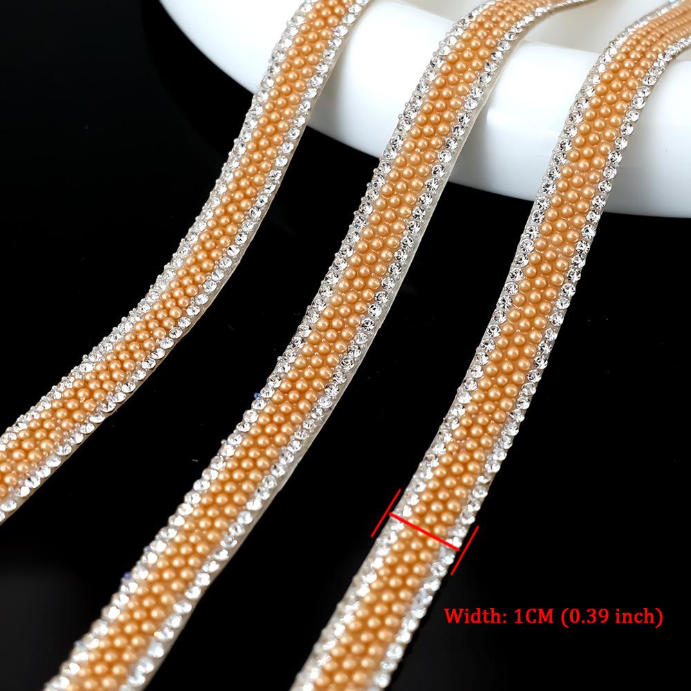 10Yard Rhinestone Ribbons Glitter Crystal Diamond DIY Crafts Self Adhesive Pearl Roll Wedding Party Festival Gift Decoration