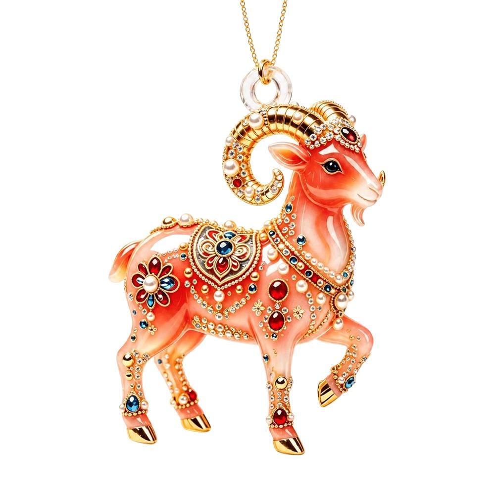 Acrylic Goat Hanging Ornament 2D Flat Animal Hanging Decoration Goat Pendant  Shop Window Display