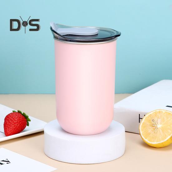Water Cup 300ml Ergonomic Milk Cup Comfortable Grip Double-Layer Coffee Cup Tooth Brushing Cup Mouthwash Cup Multifunctional Mixing Cup