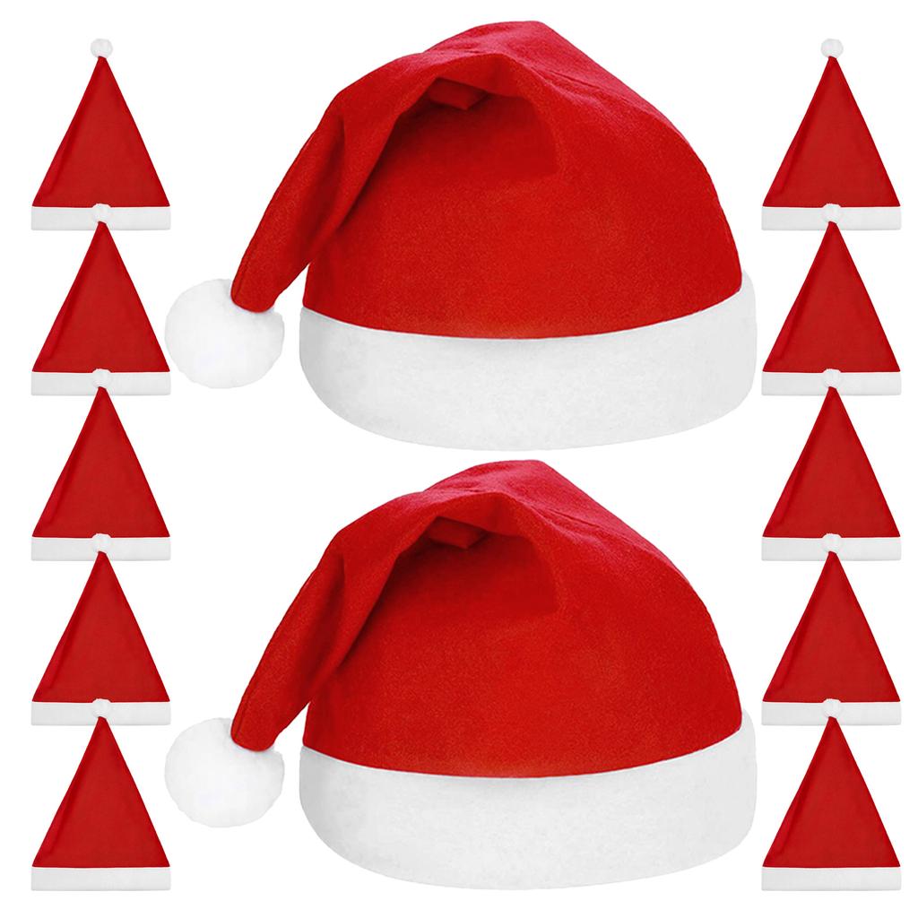 25Pcs Santa Hats Adult Christmas Hat Holiday Party Headwear Xmas Costume Accessories Photo Booth Props Christmas Decorations