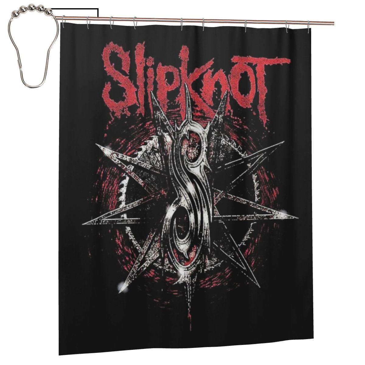 

S-Slipknots Heavy Mental Music Shower Curtain Bathroom Polyester Waterproof Bath Curtains With Hooks W60H190(CM)-1 Pcs