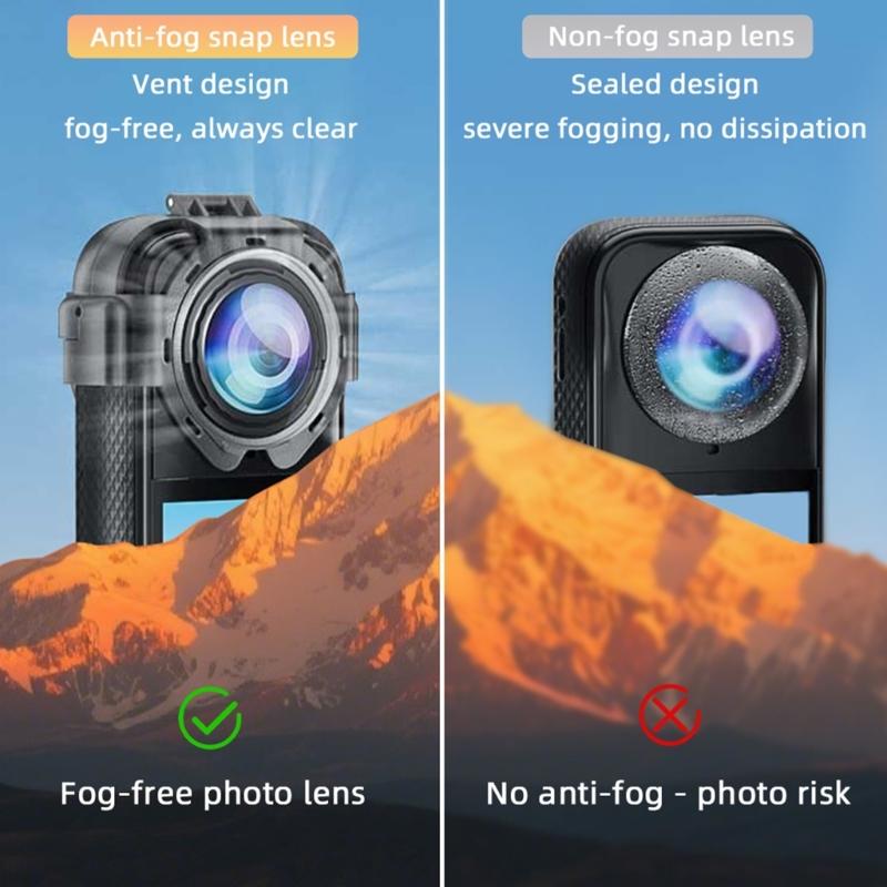 AntiFog Ventilated Lens Protectors for X5 Camera Tempereds Glass Cover With Secure Snap On