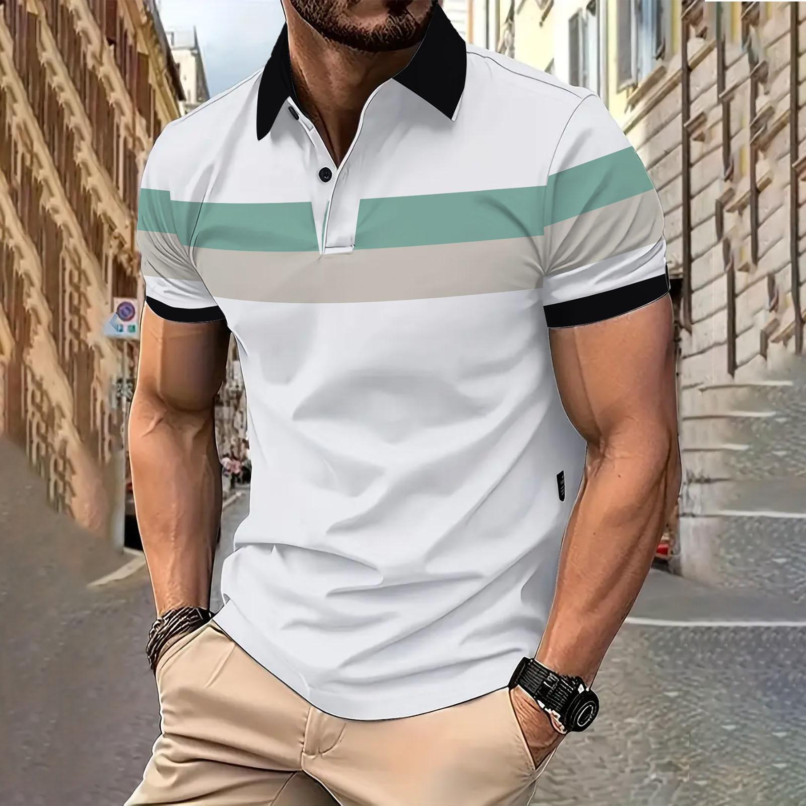 

Мужская рубашка для гольфа, повседневная спортивная, с V-образным вырезом, ребристый воротник, с коротким рукавом, модная, повседневная, однотонная, однотонная, весна-лето, стандартная посадка XXL белый