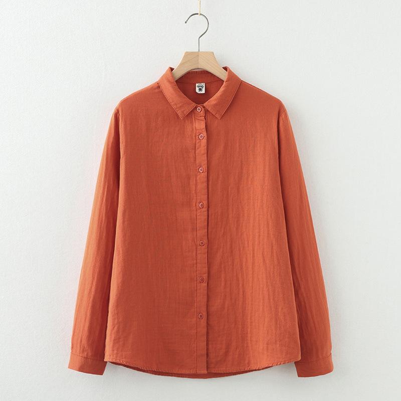 Cardigan da donna a maniche lunghe con colletto a punta autunnale primaverile, colore unito, filato a doppio strato, camicia base, camicette e camicie