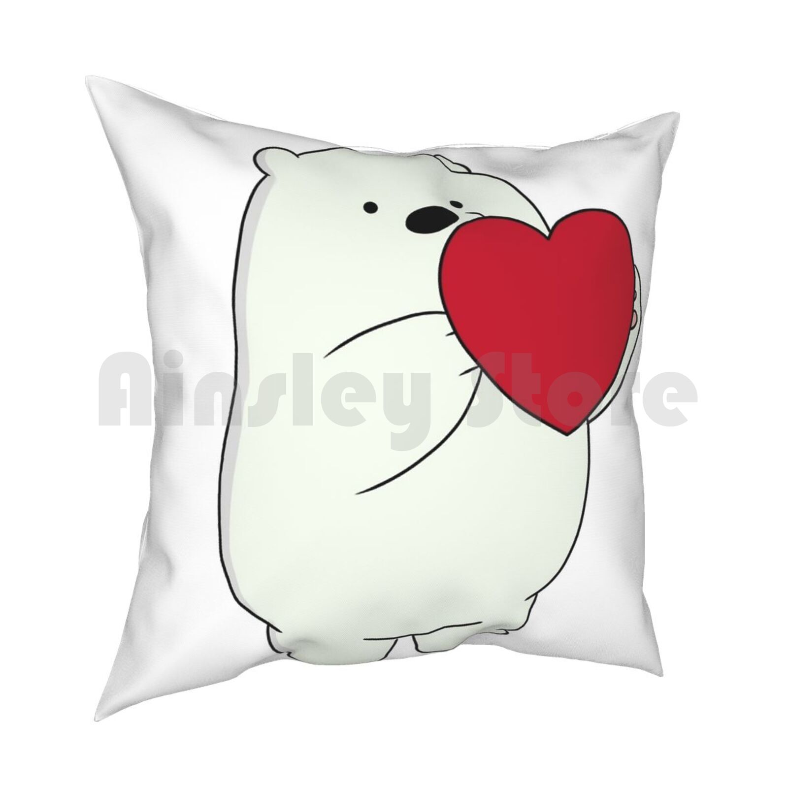 Ice Bear Pillow Case Printed Home Soft DIY Pillow Cover Scandalous Cartoon 30x30cm 12x12in