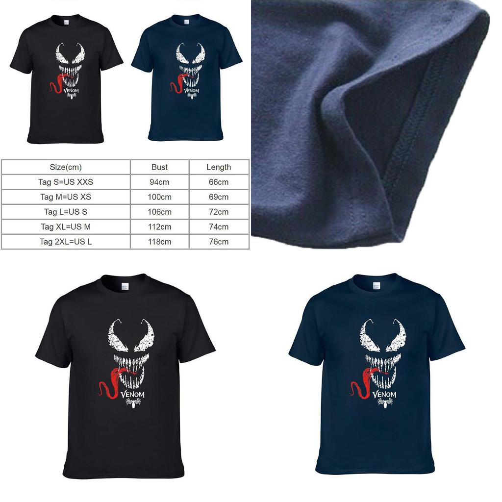 Quality Comic Venom Spider-man Men Cotton Short Sleeve Crew Neck T-shirt**