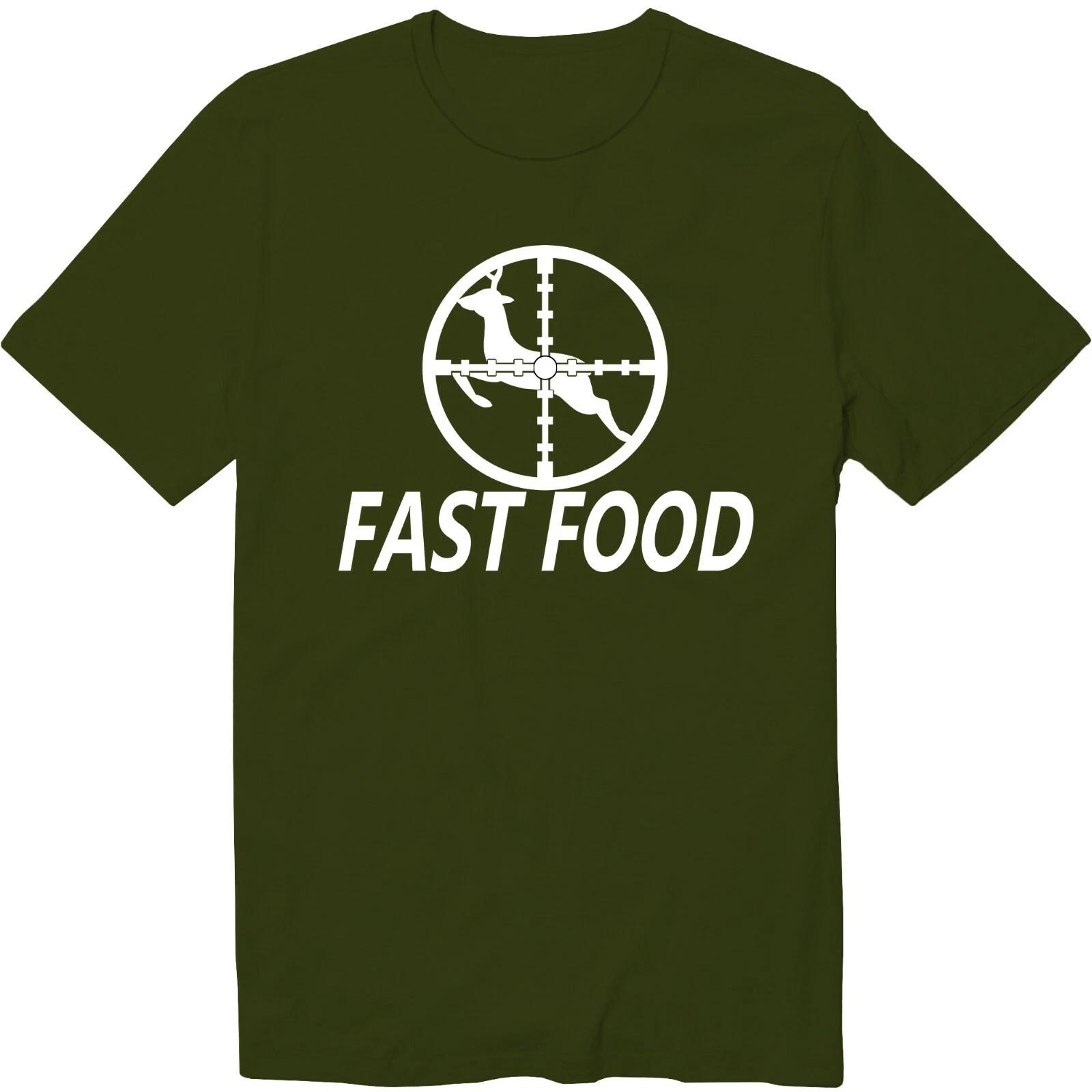 Funny Hunting Shirts Deer Hunting T-Shirt Funny Fast Food Hunting Meme Tee Shirt S