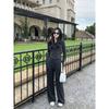 Sports and leisure two-piece set hooded sweater jacket women's spring wide-leg pants trousers new fashion suit