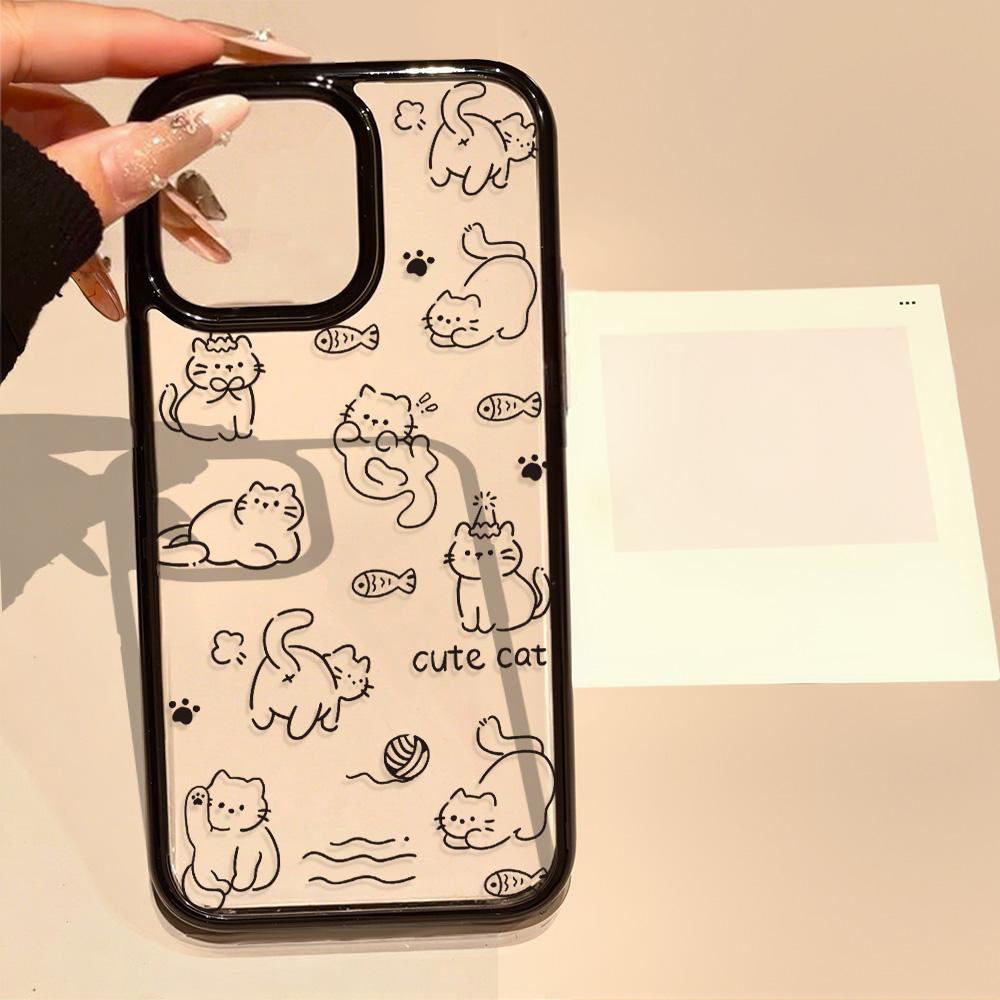 Acrylic Phone Case for iPhone 11 12 13 14 Pro 12 14 16 Pro Max for Samsung A16 A36 A56 S24 FE High-quality Painted Anti-fall Mobile Phone Case