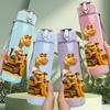 1PC Excavator Cartoon Dino 750ml Color Plastic Sports Water Bottle Leakproof Flip Straw Lid Suitable for Sports Office Home Use