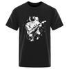 Summer High Quality Funny Astronaut Playing Guitar Casual Unique Loose Cool Men Oneck Streetwear Aesthetic Print Mens Tshirt