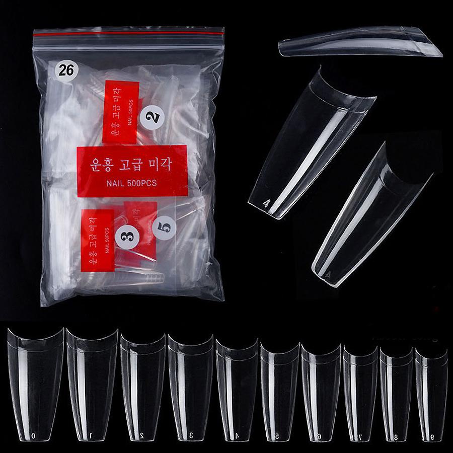 500pcs Clear French False Nail Tips Fake Nails Artificial Nails Manicure Tool