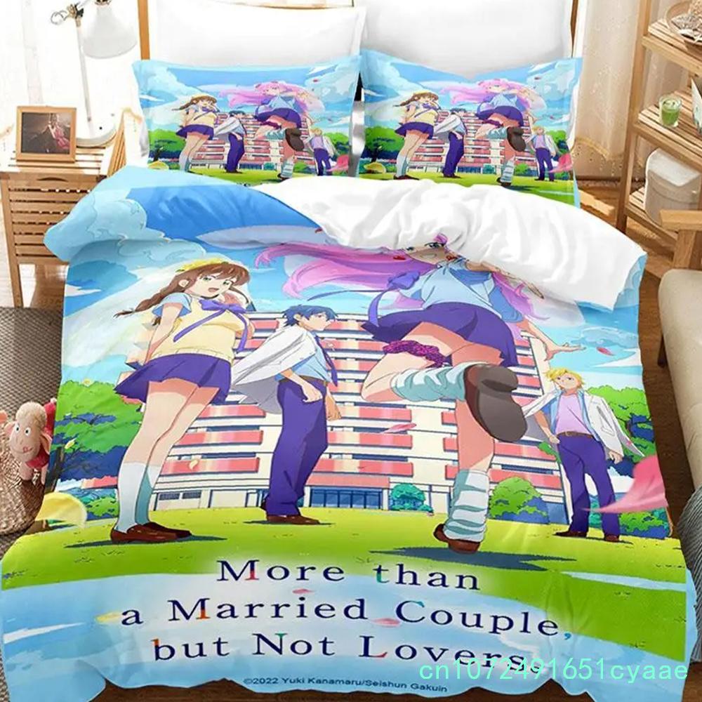 Anime Più Che Una Coppia Sposata, Ma Non Amanti Set Biancheria da Letto Ragazzi Ragazze Twin Queen Size Copripiumino Federa Letto Bambini Adulto