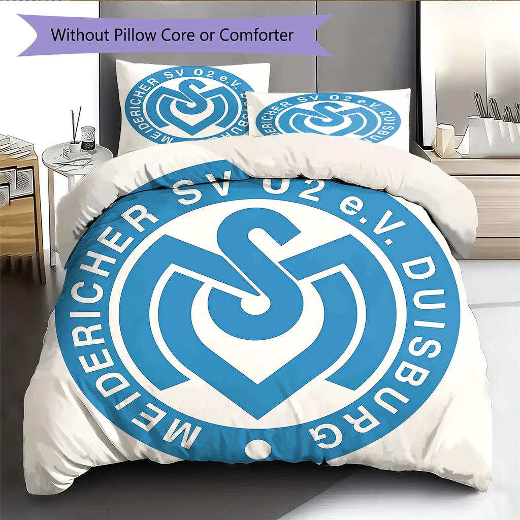 MSV Duisburg Pattern Bedding Home Decoration Birthday Gift (1 * Duvet Cover + 2 * Pillowcase, Without Core)