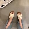 One-word slippers women wear flat bottom in summer 2025 This year's popular new fairy style French soft bottom cool slippers tide
