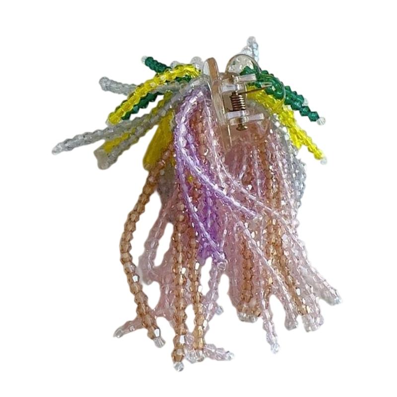 

Unique Fringe Beads Large Hair Claw Clip Ponytail Claw Fringe Hair Holder Barrettes Hair Adornment Hair Ornaments 1