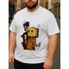 Europäische Größen Stylisches kurzärmeliges T-Shirt für Herren mit coolem Kartonbox-Design, aus atmungsaktivem Stoff gefertigt