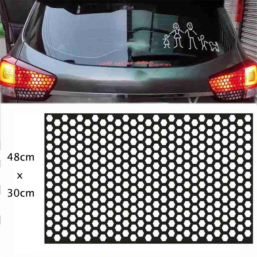 Black Car Rear Tail Light Cover Honeycomb Sticker Tail-lamp Decal Accessories