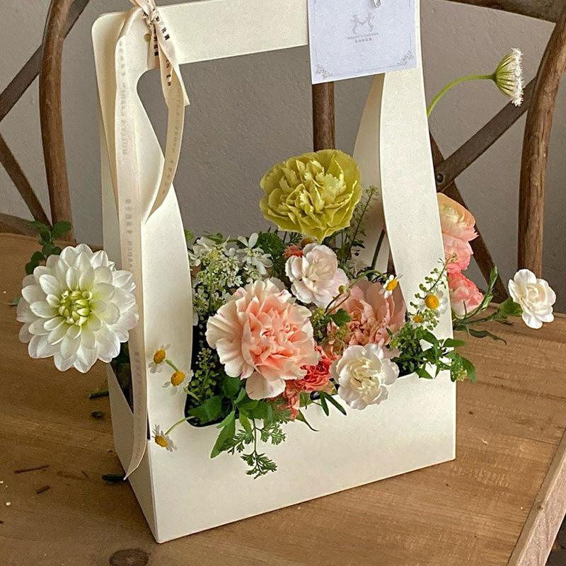 2Pcs Creative Hand-Folded Folded Flower Box Flower Gift Box Romantic Flower Arrangement Box Portable Bouquet Wrapping Box