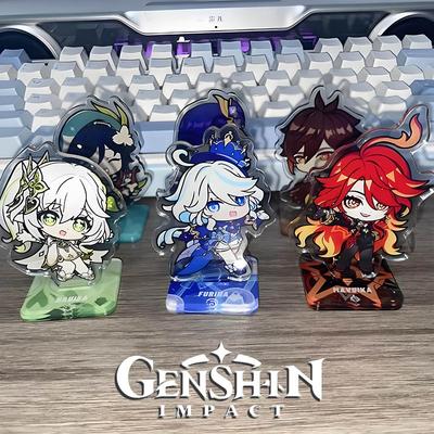 Game Genshin Impact Venti Zhongli Raiden Shogun Nahida Furina Mavuika Cosplay Standing Plate Acrylic Figure Stand Accessory Gift