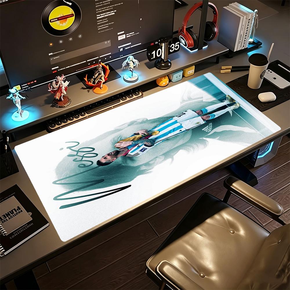 Football Messi Large Mouse Pad Office Mouse Mats HD Print Desk Pad Non-Slip Rubber Base Suitable for Office Gaming PC Laptop