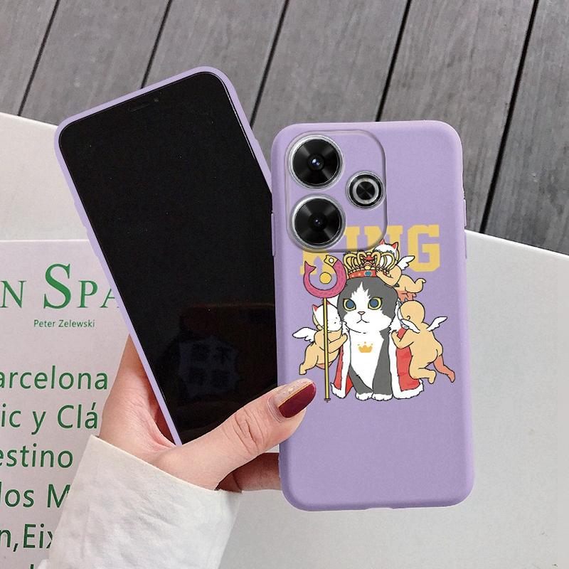

Мягкий силиконовый чехол King Cat для Samsung A55 M35 S24 Xiaomi Redmi Note 13 Pro 13C 14T Poco C65 iPhone 15 Huawei Honor 200 Lite Realme противоударный чехол Samsung Galaxy S9 Plus фиолетовый