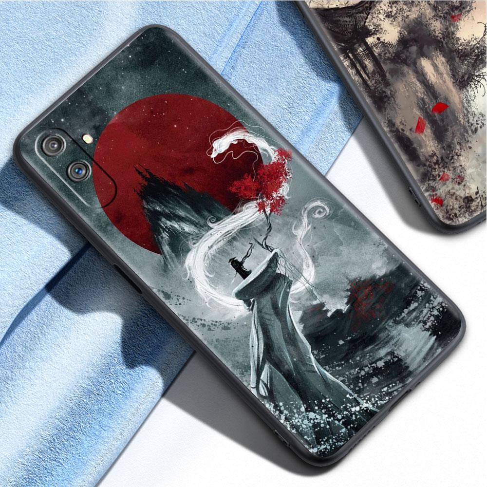 Krajinomalba Tušová malba Japonsko Samurajské umění Měkké TPU pouzdro pro Realme 8 C21 9 Pro 8i 9i GT Neo 3 2 C3 7 6 C21Y C15 C11 Kryt na telefon