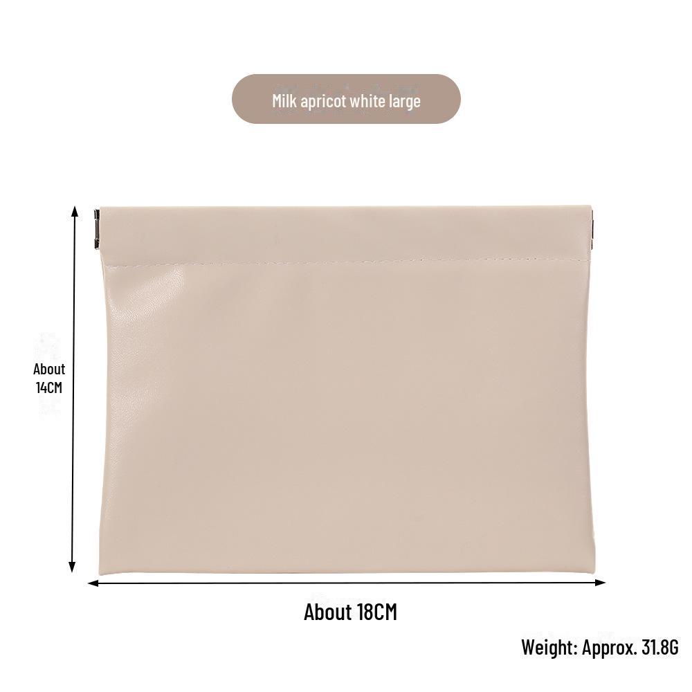 Auto-Close PU Leather Cosmetic Bag for Travel - Holds Lipstick, Earphones, Chargers, and Cables.