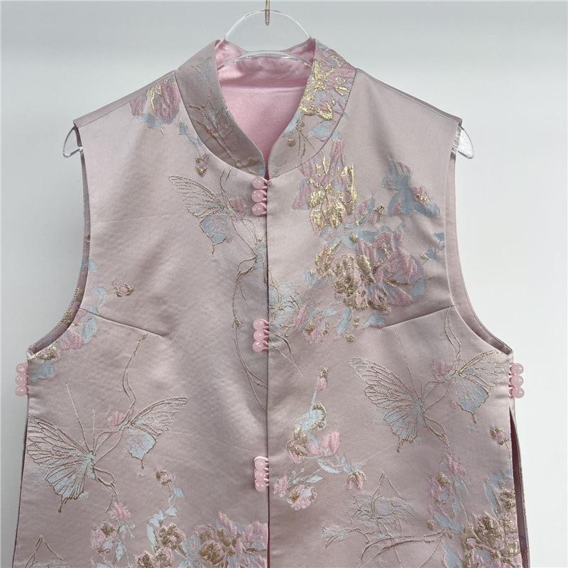 Spring 2025 Vest Women's Retro Style Year Mother Wearing Vest Jacquard Top Tide