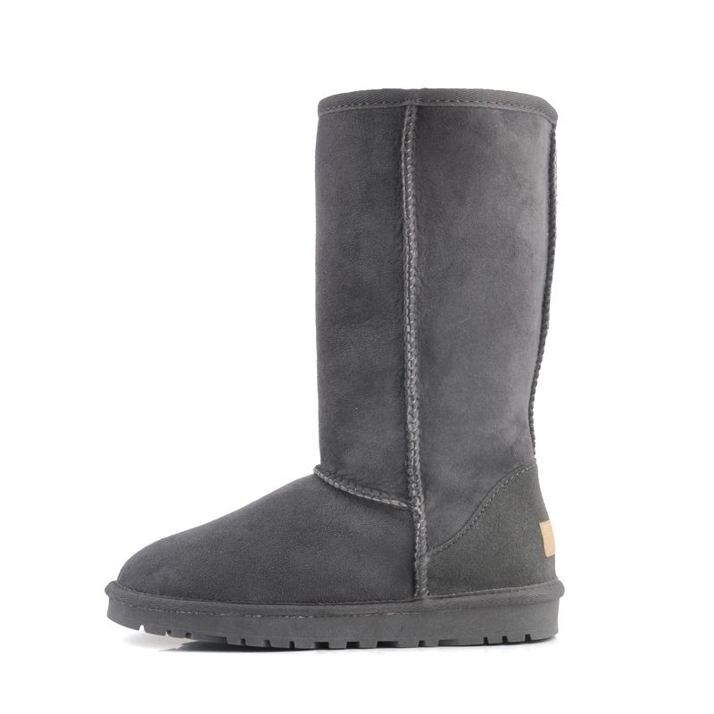 Nowa Moda Botas Mujer Prawdziwa Skóra Owcza Damskie Buty Zimowe 100% Naturalne Futro Buty Zimowe Wodoodporne Damskie Długie Buty