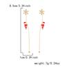 Trendy Moving Santa Claus Tassel Dangle Earrings for Women Sweet Candy Snowflakes Stud Earrings Holiday Party Jewelry Gifts