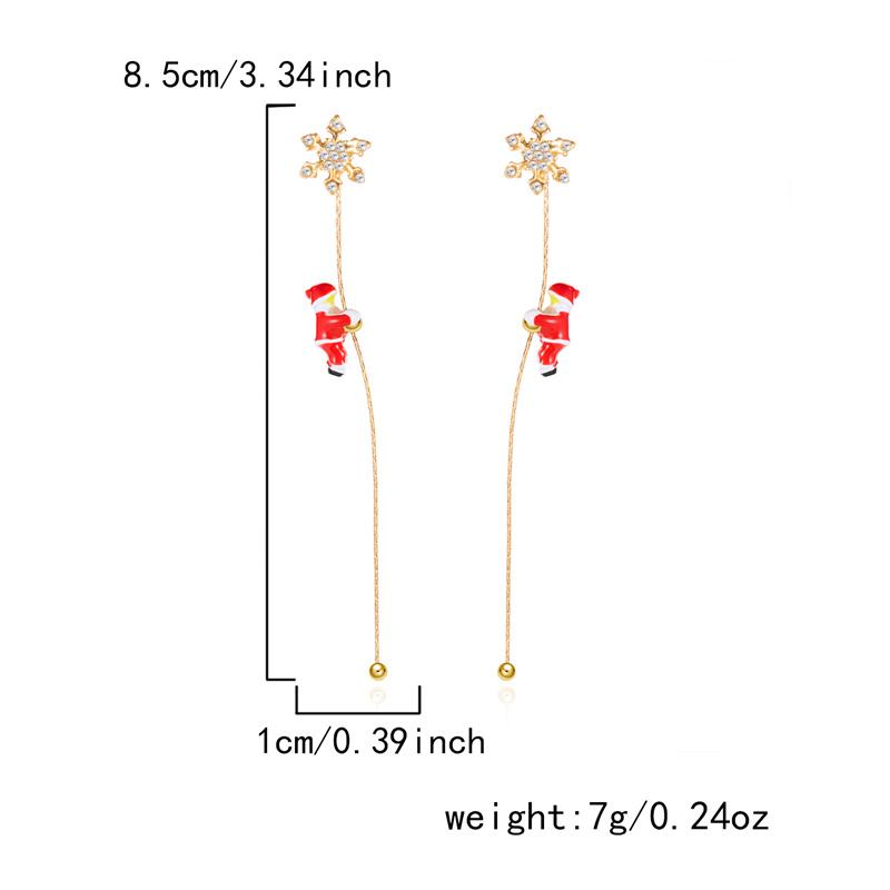 Trendy Moving Santa Claus Tassel Dangle Earrings for Women Sweet Candy Snowflakes Stud Earrings Holiday Party Jewelry Gifts