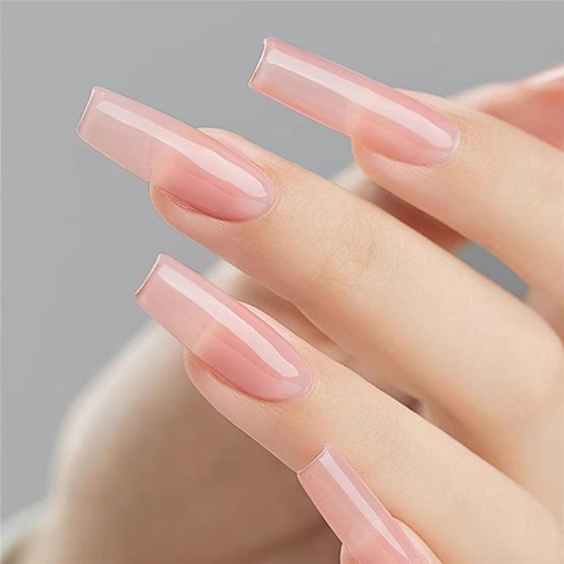 Long Pink Cat Eye Wearable Nails European And American Simple Wearable Fake Nails Manicure