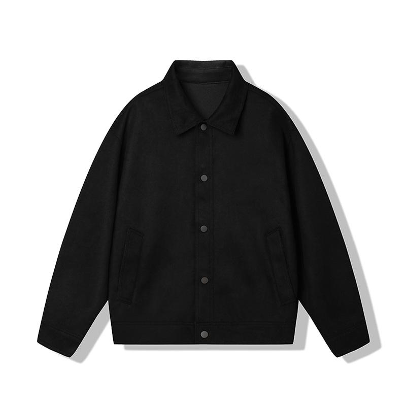 

Новая весенне-осенняя замшевая куртка, трендовая, свободная, универсальная, повседневная и модная, минималистичный лацкан, мужская куртка 2XL