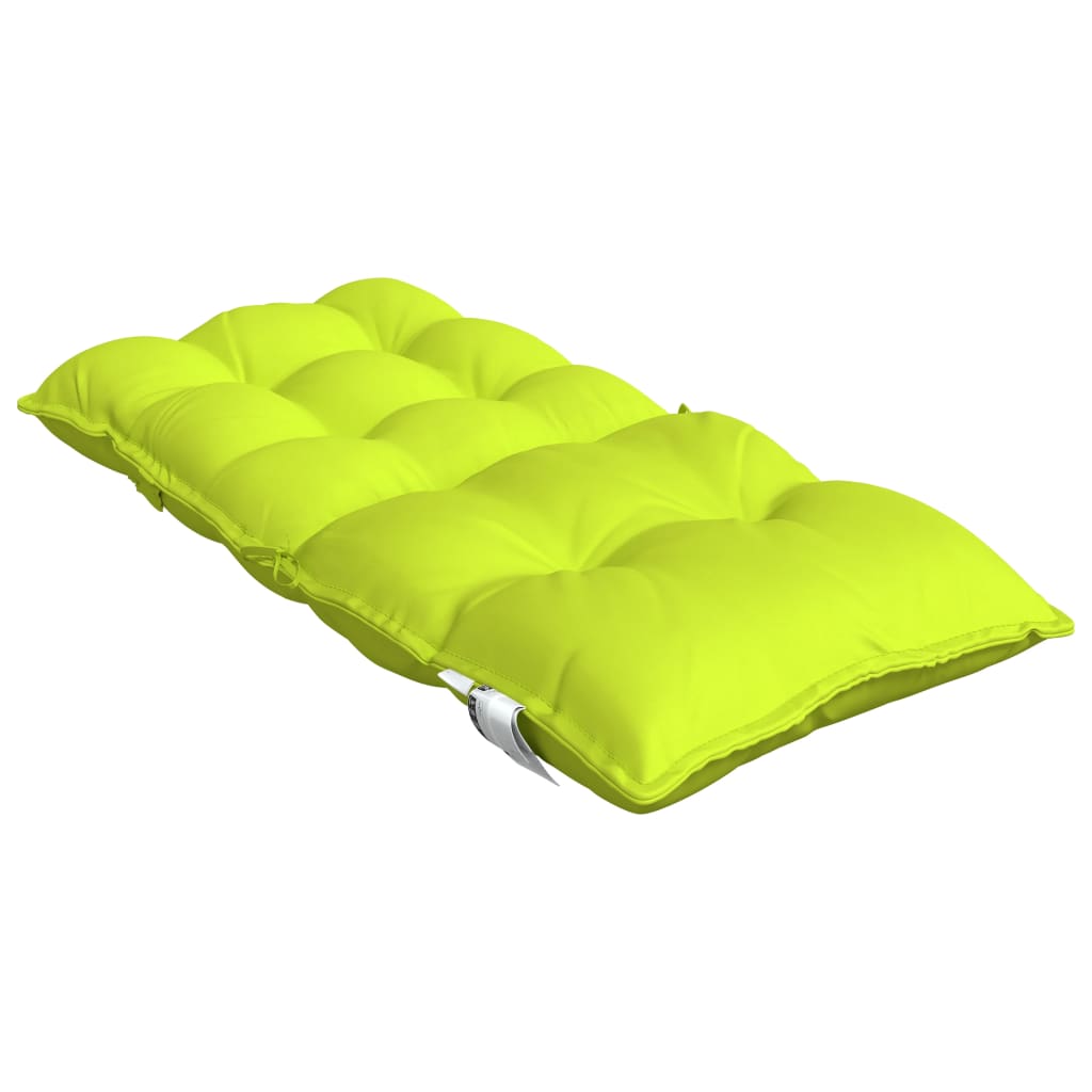 2 Piece Low Back Chair Cushions Neon Green Oxford Fabric